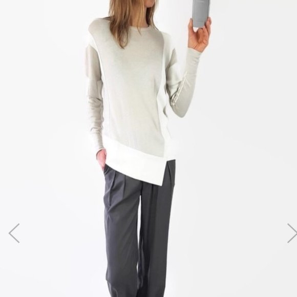 Helmut Lang Sweaters - Helmut Lang Asymmetrical Color Block Sweater Alpaca Silk Small